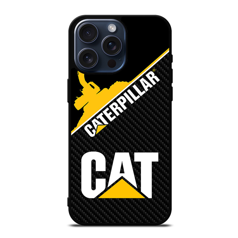 CAT CATERPILLAR LOGO CARBON iPhone 15 Pro Max Case Cover