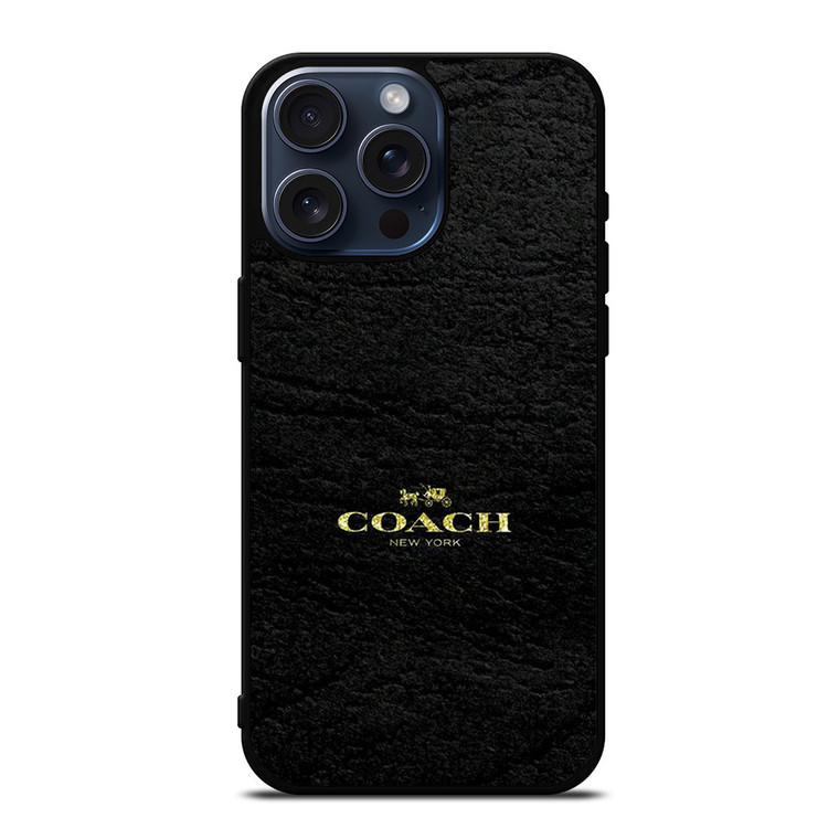 COACH LOGO TEXTURE BLACK iPhone 15 Pro Max Case Cover