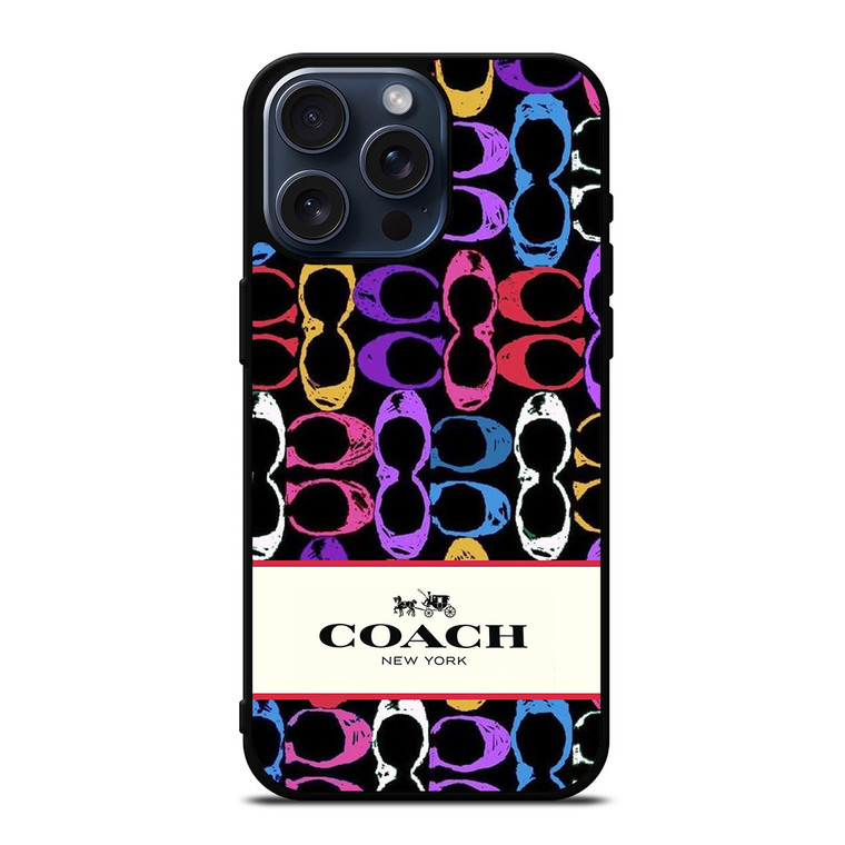 COACH NEW YORK PATTERN COLOR iPhone 15 Pro Max Case Cover