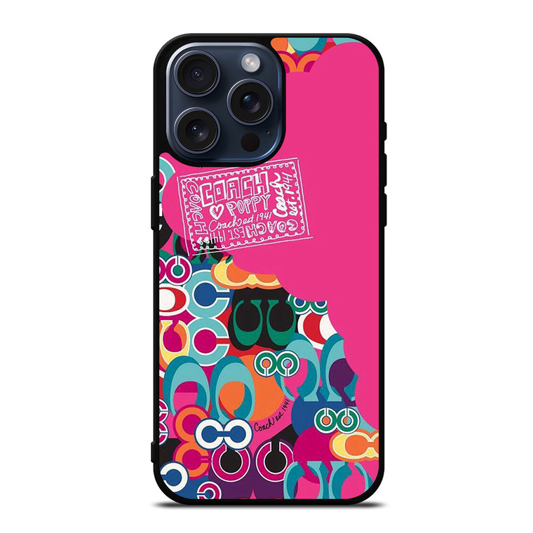 COACH NEW YORK POPPY COLOR FULL iPhone 15 Pro Max Case Cover