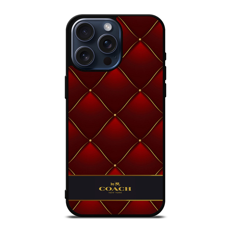 COACH NEW YORK RED GOLD iPhone 15 Pro Max Case Cover