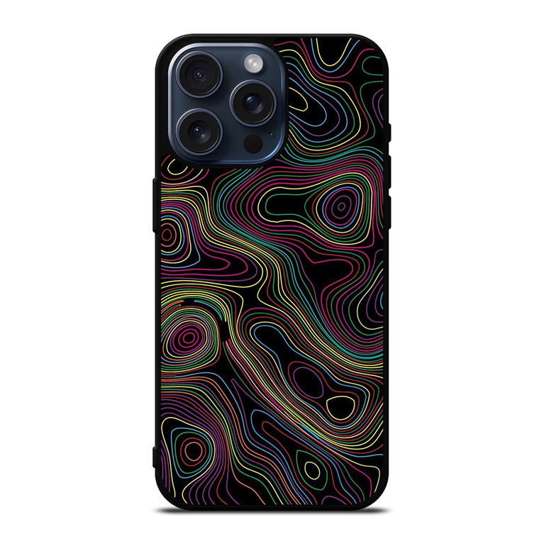 COLORFUL ABSTRACT LINES iPhone 15 Pro Max Case Cover