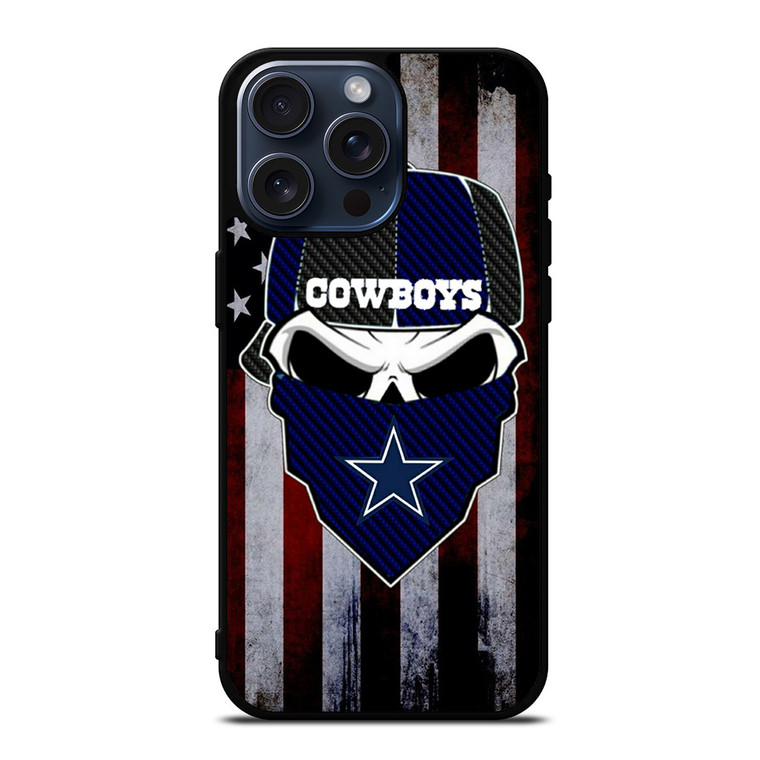 DALLAS COWBOYS SKULL USA FLAG iPhone 15 Pro Max Case Cover