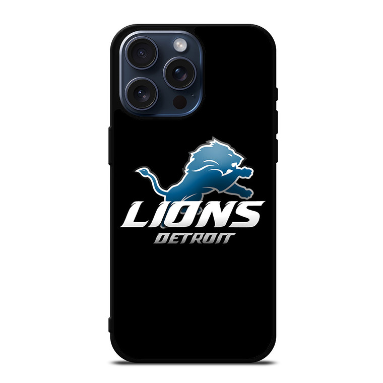 DETROIT LIONS BLACK iPhone 15 Pro Max Case Cover
