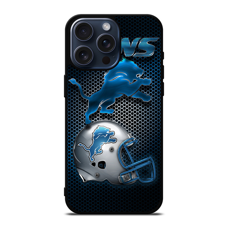 DETROIT LIONS LOGO HELMET iPhone 15 Pro Max Case Cover