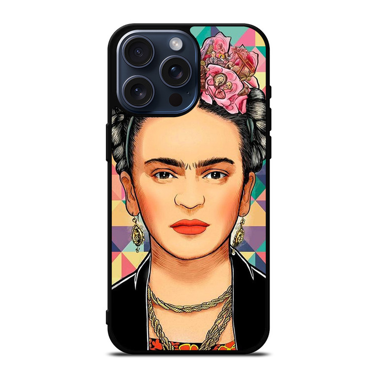 FRIDA KAHLO FACE COLORFUL ART iPhone 15 Pro Max Case Cover