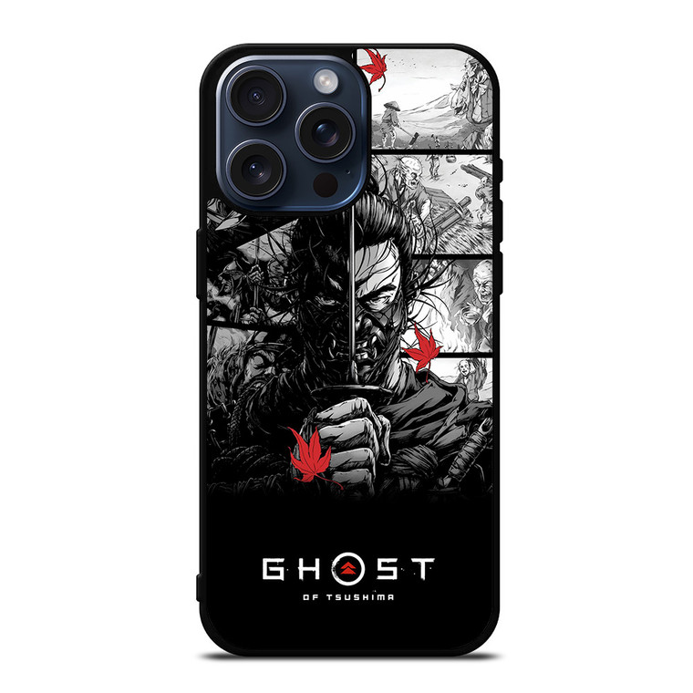 GHOST OF TSUSHIMA LOGO BLACK WHITE iPhone 15 Pro Max Case Cover