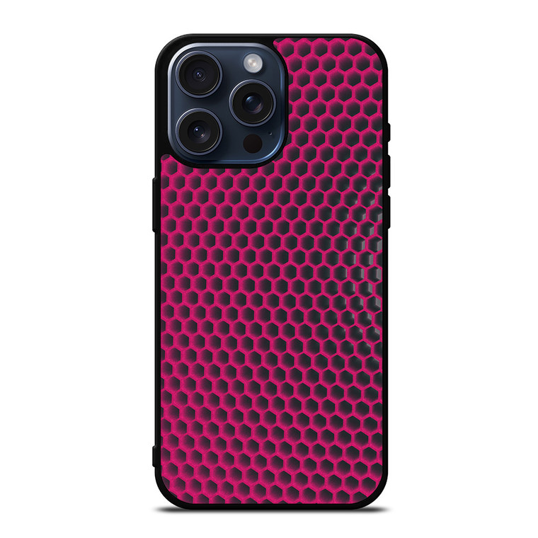 HEXAGONAL BLACK PURPLE PATTERN iPhone 15 Pro Max Case Cover