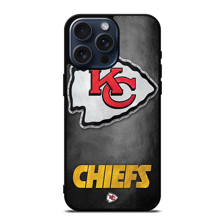 KANSAS CITY CHIEFS METAL LOGO iPhone 15 Pro Max Case Cover