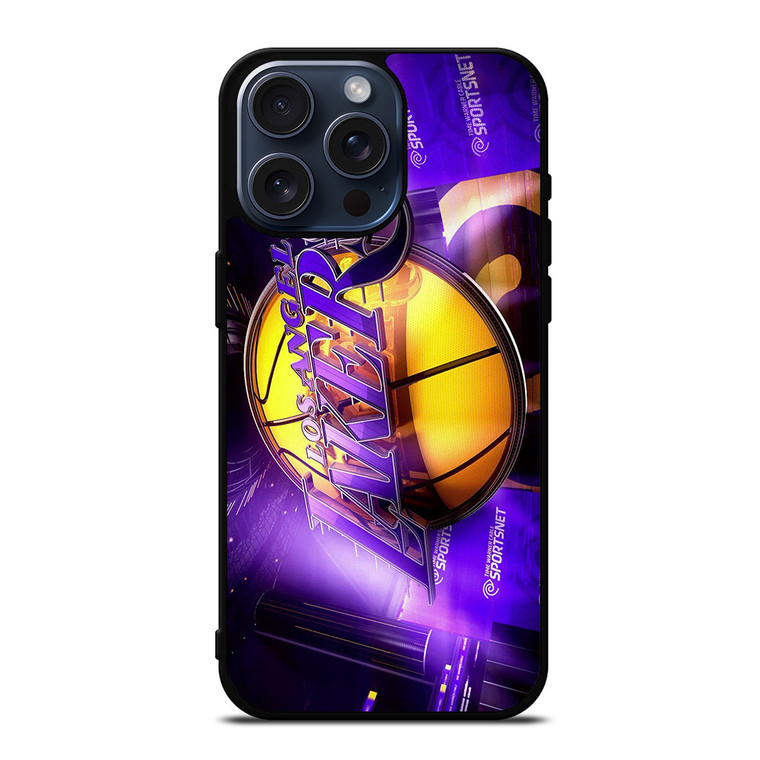 LA LAKERS 3D LOGO iPhone 15 Pro Max Case Cover