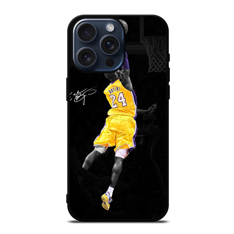 LA LAKERS KOBE BRYANT SIGNATURE iPhone 15 Pro Max Case Cover