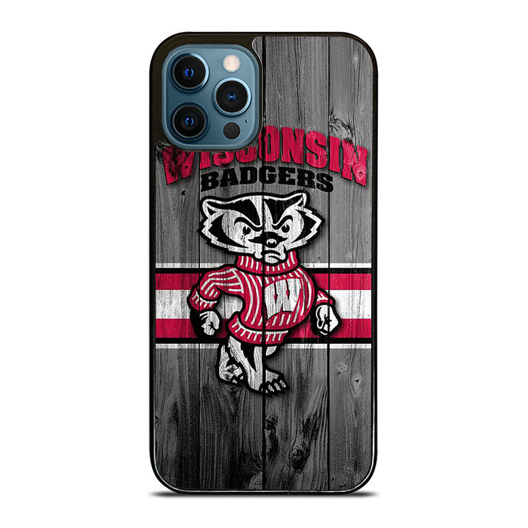 WISCONSIN BADGER WOODEN LOGO iPhone 12 Pro Max Case Cover