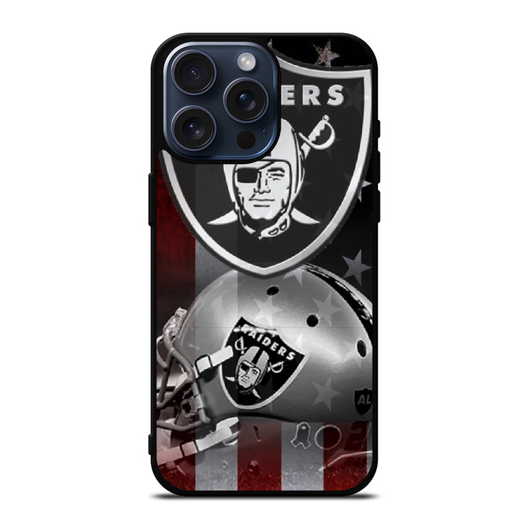LAS VEGAS RAIDERS HELMET USA FLAG iPhone 15 Pro Max Case Cover