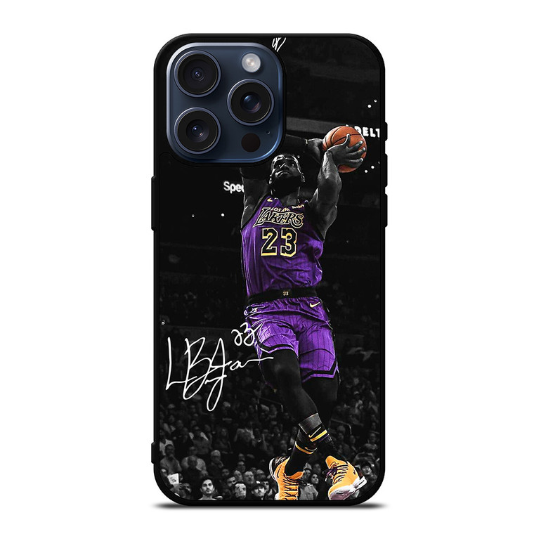 LEBRON JAMES DUNK LA LAKERS iPhone 15 Pro Max Case Cover LEBRON JAMES DUNK LA LAKERS iPhone 15 Pro Max Case Cover
