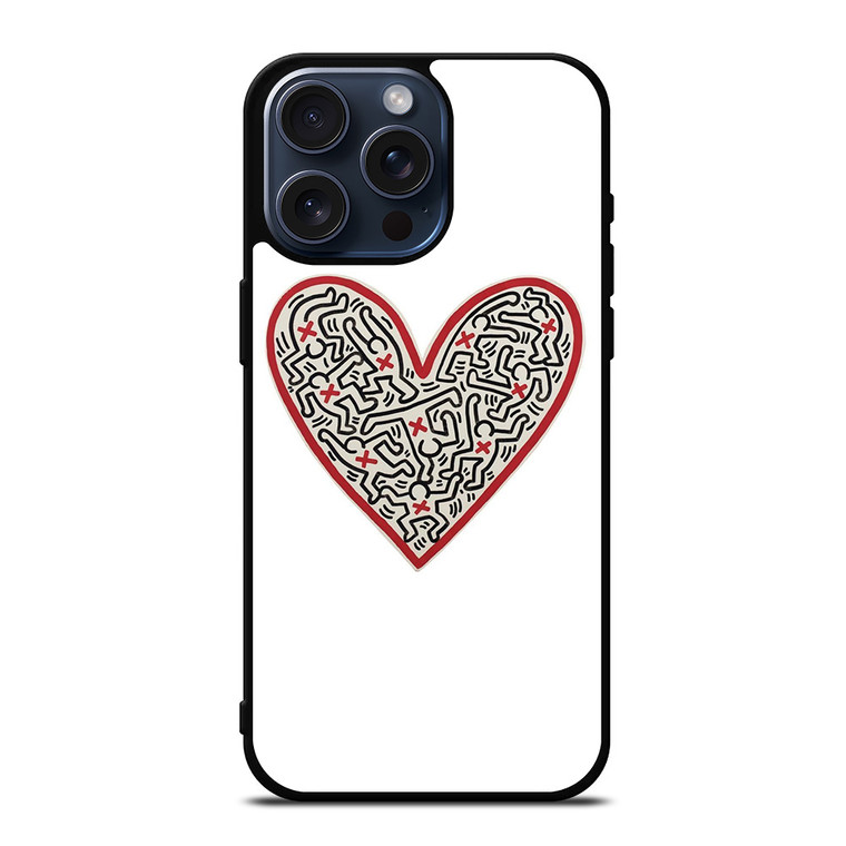 LOVE KEITH HARING iPhone 15 Pro Max Case Cover LOVE KEITH HARING iPhone 15 Pro Max Case Cover