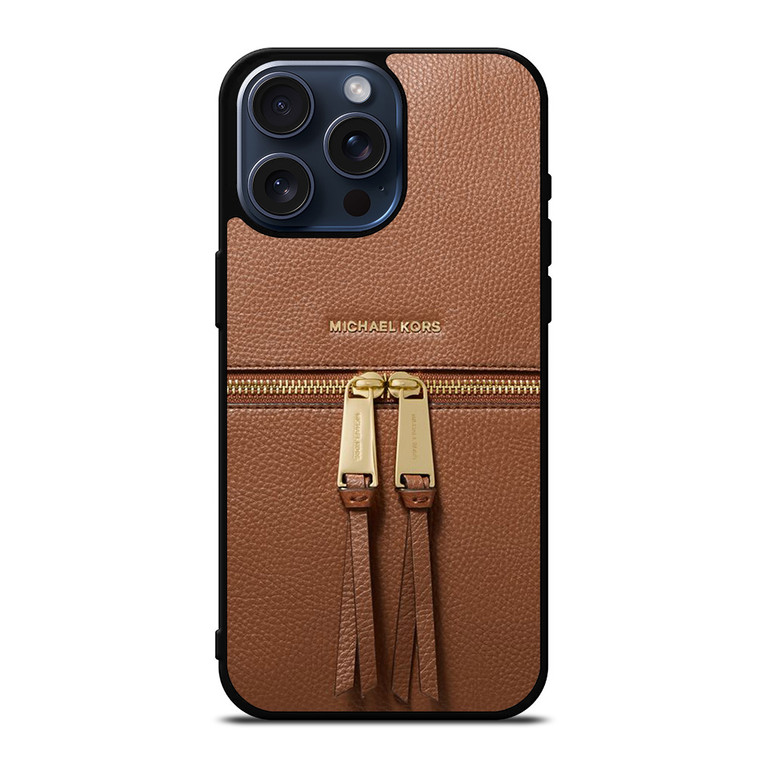 MICHAEL KORS MK LOGO BACKPACK BAG BROWN iPhone 15 Pro Max Case Cover