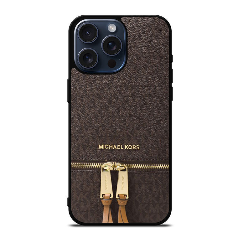 MICHAEL KORS MK LOGO BACKPACK BROWN BAG iPhone 15 Pro Max Case Cover