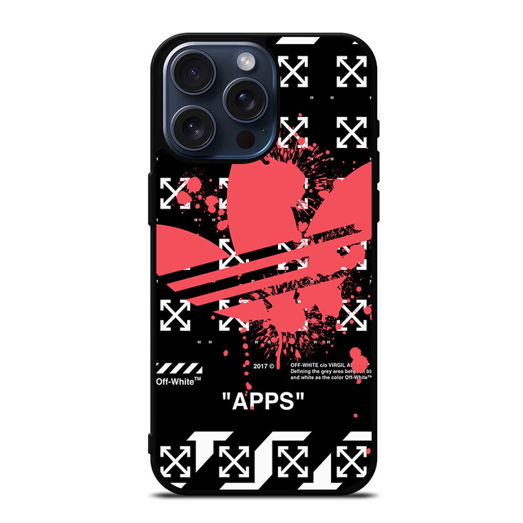 OFF WHITE X ADIDAS RED iPhone 15 Pro Max Case Cover