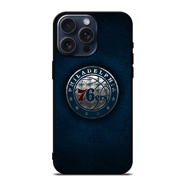 PHILADELPHIA 76ERS METAL LOGO iPhone 15 Pro Max Case Cover