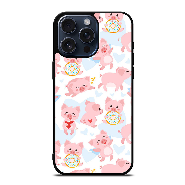 PINK BABY PIGS PATTERN iPhone 15 Pro Max Case Cover