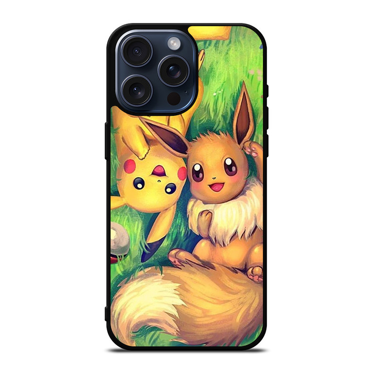POKEMON EEVEE AND PIKACHU iPhone 15 Pro Max Case Cover