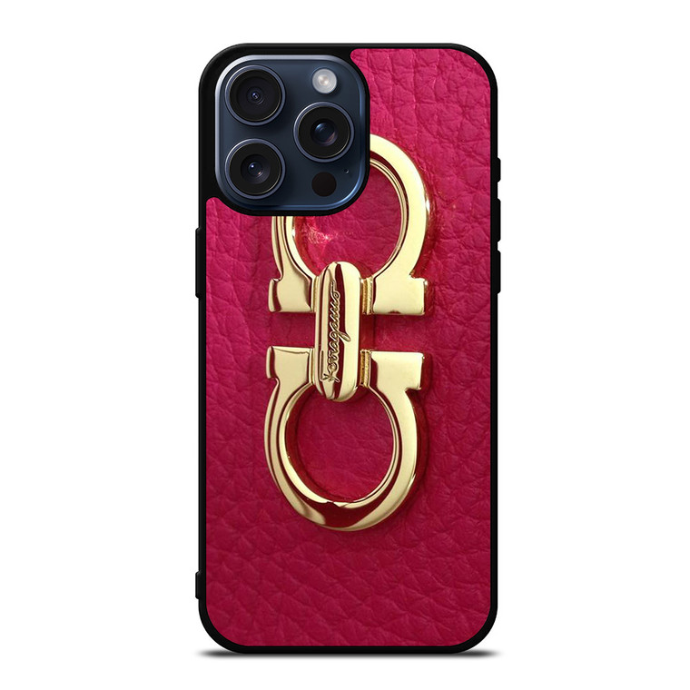 SALVATORE FERRAGAMO LOGO MAGENTA iPhone 15 Pro Max Case Cover