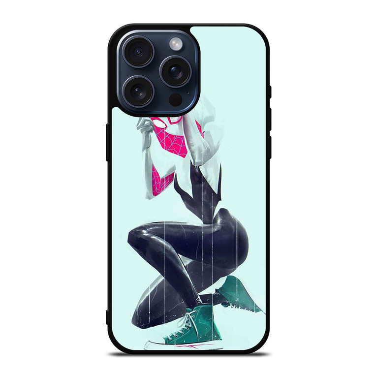 SPIDER VERSE SPIDER GWEN SPIDER WOMAN iPhone 15 Pro Max Case Cover