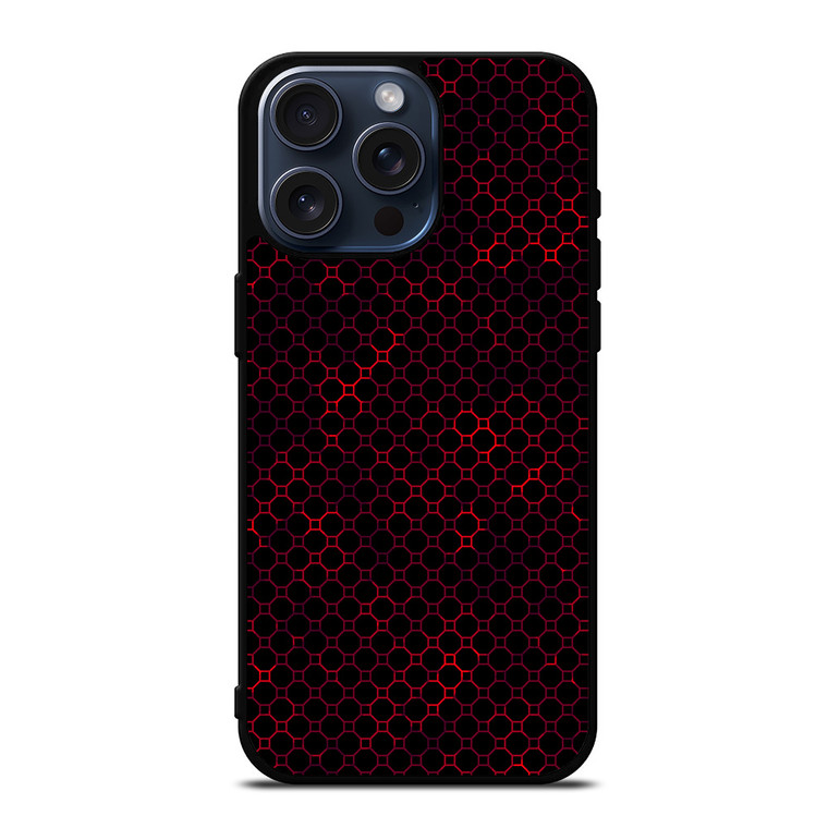 STYLISH HEXAGONAL RED PATTERN iPhone 15 Pro Max Case Cover