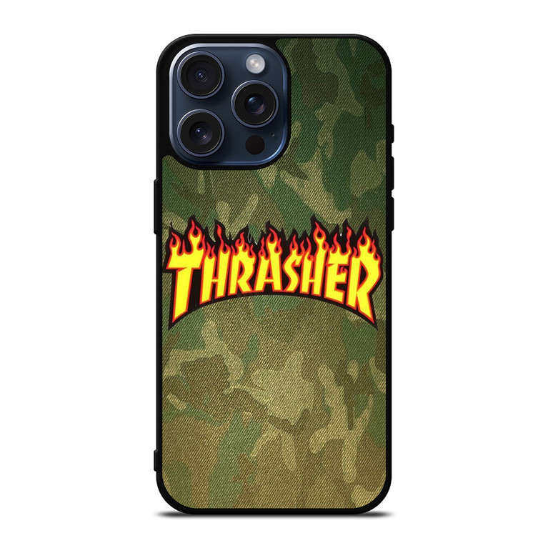 THRASHER LOGO CAMO FABRIC iPhone 15 Pro Max Case Cover