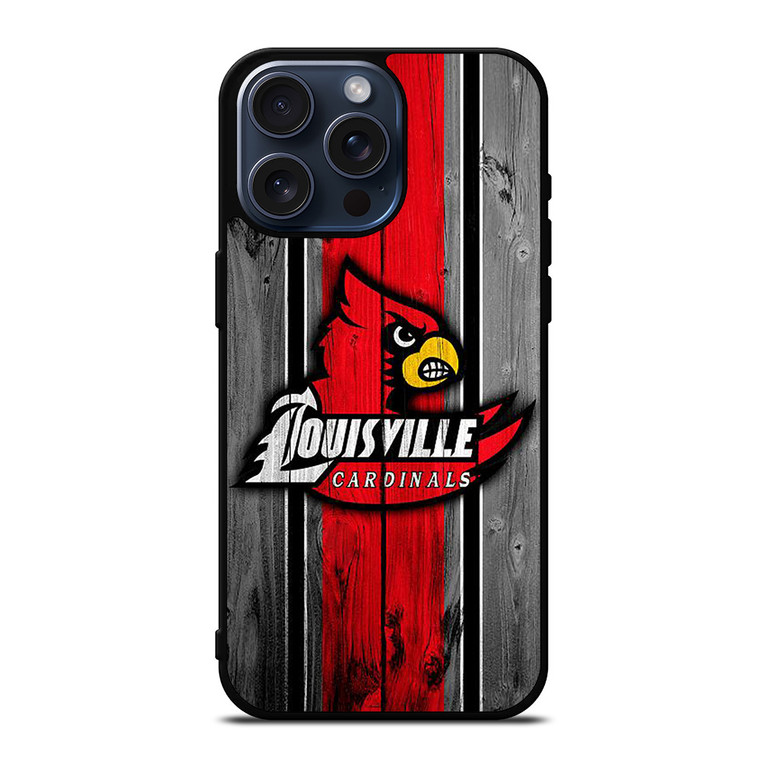 UNIVERSITY OF LOUISVILLE WOODEN LOGO iPhone 15 Pro Max Case Cover