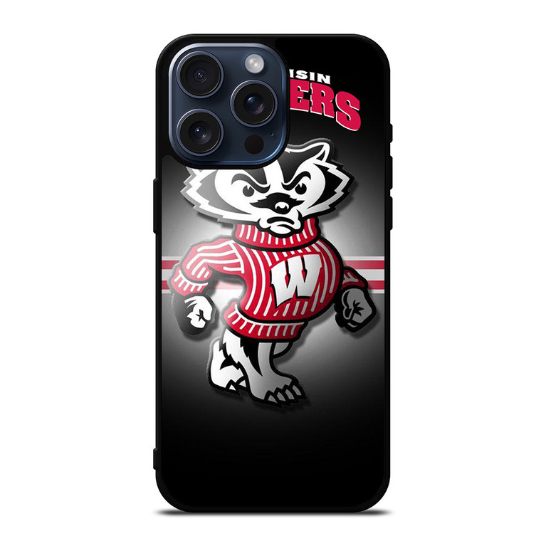 WISCONSIN BADGER FOOTBALL LOGO iPhone 15 Pro Max Case Cover