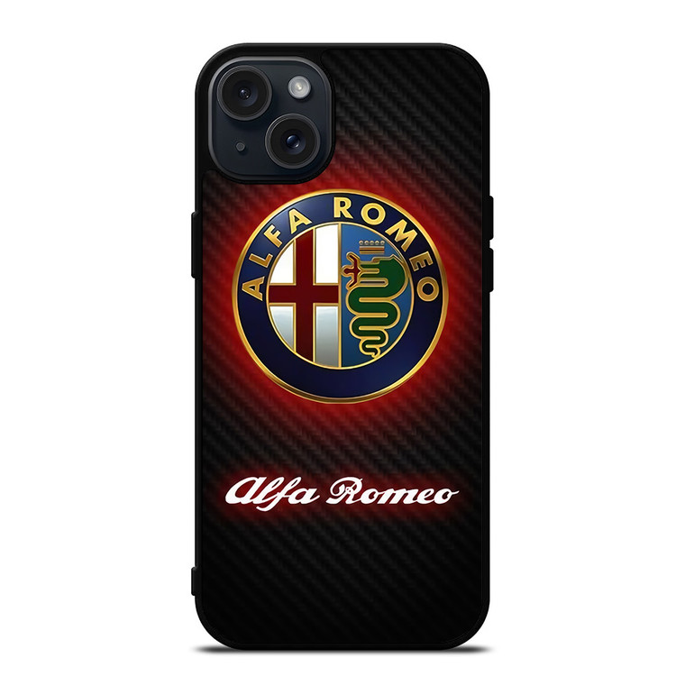 ALFA ROMEO RED CARBON LOGO iPhone 15 Plus Case Cover ALFA ROMEO RED CARBON LOGO iPhone 15 Plus Case Cover