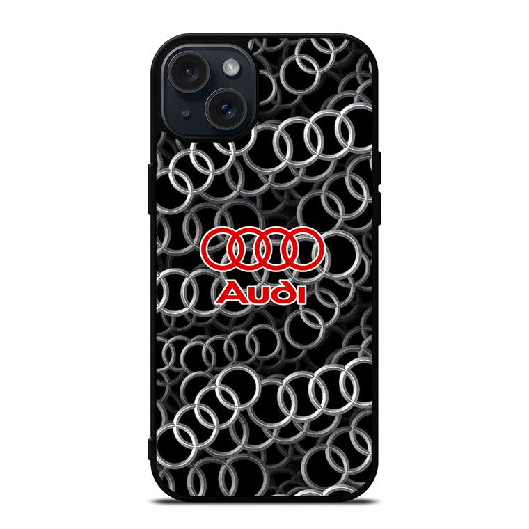 AUDI RING LOGO PATTERN iPhone 15 Plus Case Cover
