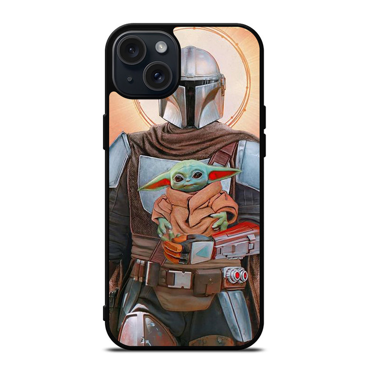 BABY YODA AND THE MANDALORIAN STAR WARS iPhone 15 Plus Case Cover