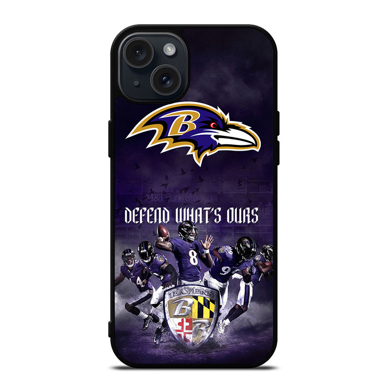 BALTIMORE RAVENS FOOTBALL TEAM iPhone 15 Plus Case Cover