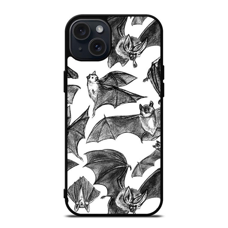 BAT HAND DRAWING PATTERN iPhone 15 Plus Case Cover