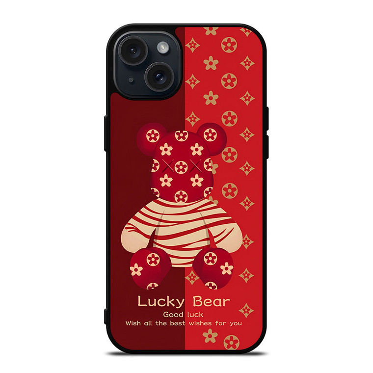 BEAR BRICK KAWS LUCKY RED iPhone 15 Plus Case Cover