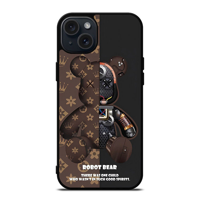 BEAR BRICK KAWS ROBOT BROWN iPhone 15 Plus Case Cover
