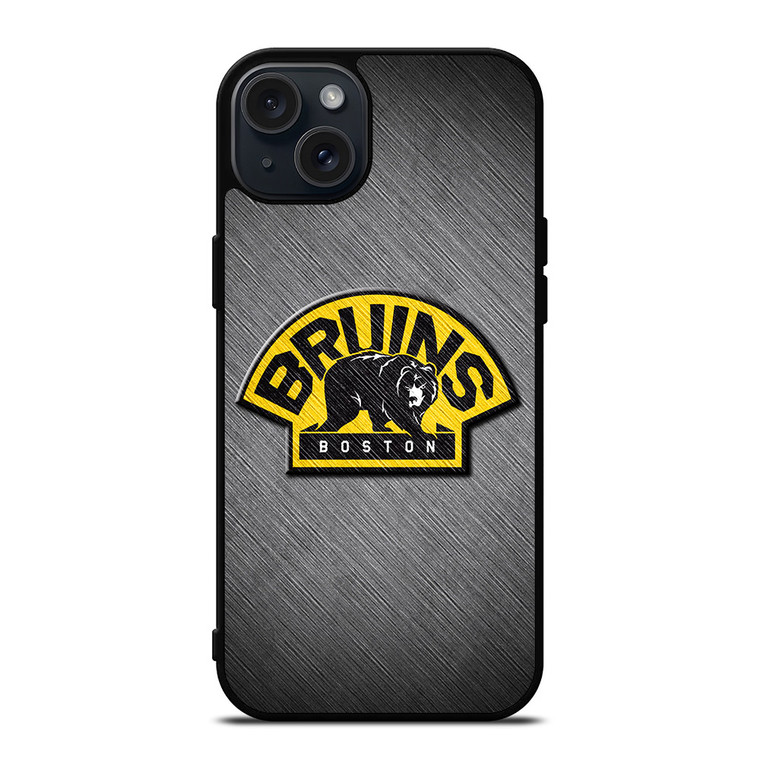 BOSTON BRUINS METAL LOGO iPhone 15 Plus Case Cover
