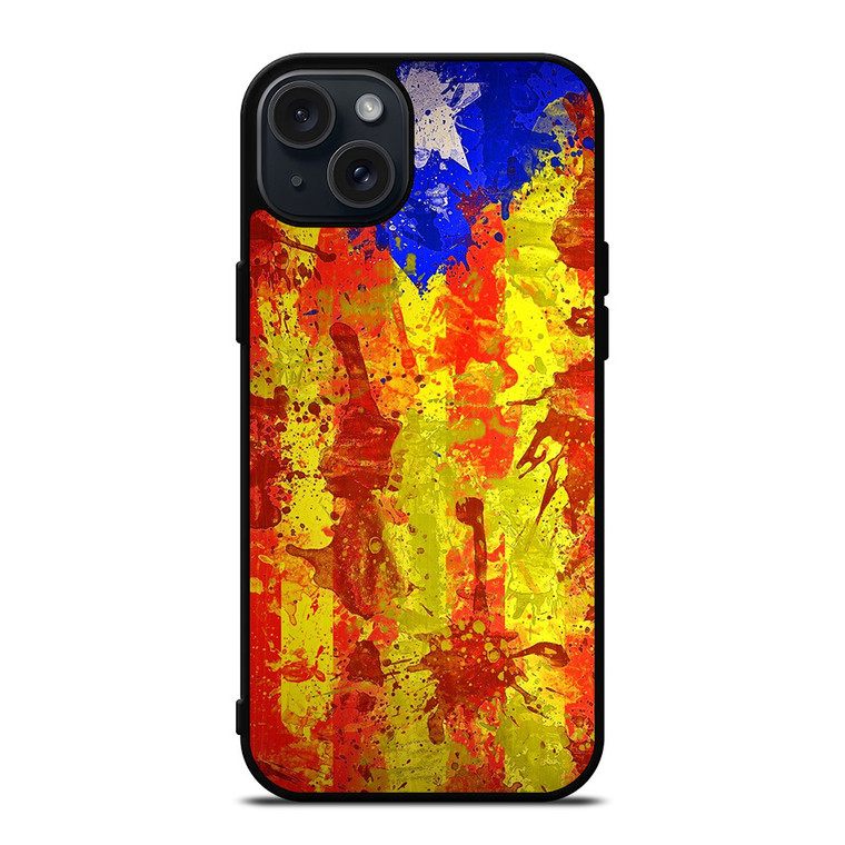 CATALONIA FLAG BRUSHES iPhone 15 Plus Case Cover