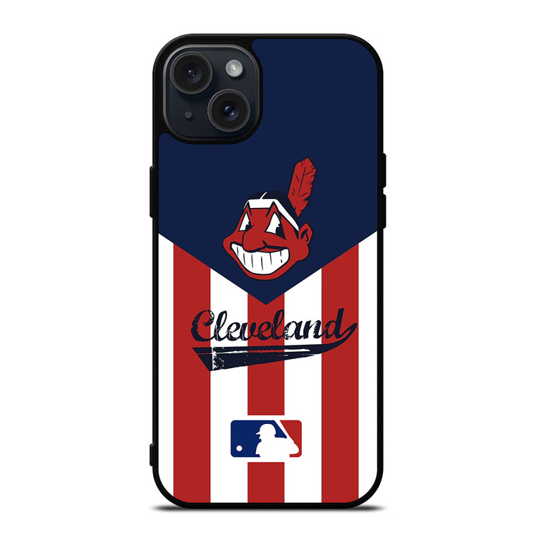 CLEVELAND INDIANS STRIPE LOGO iPhone 15 Plus Case Cover