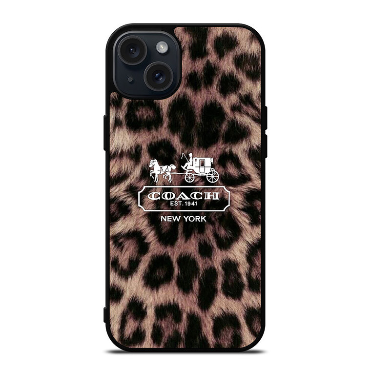 COACH NEW YORK LEOPARD iPhone 15 Plus Case Cover