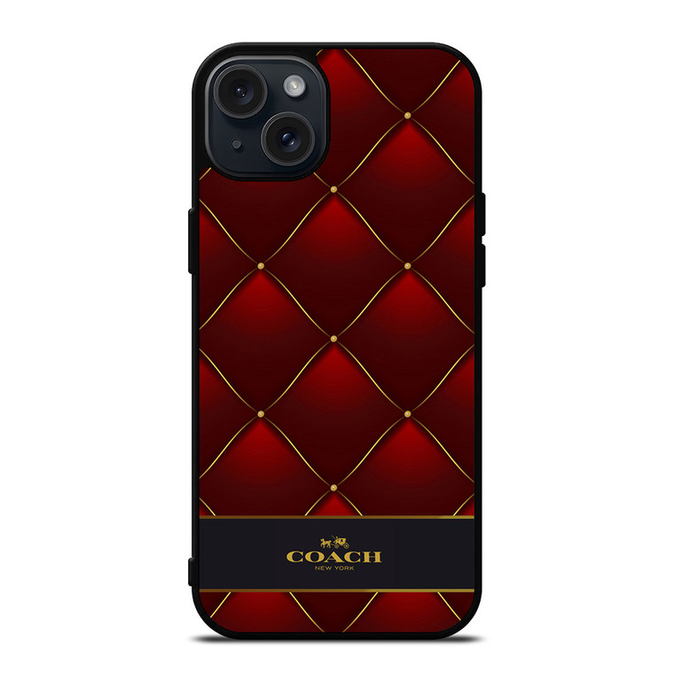 COACH NEW YORK RED GOLD iPhone 15 Plus Case Cover