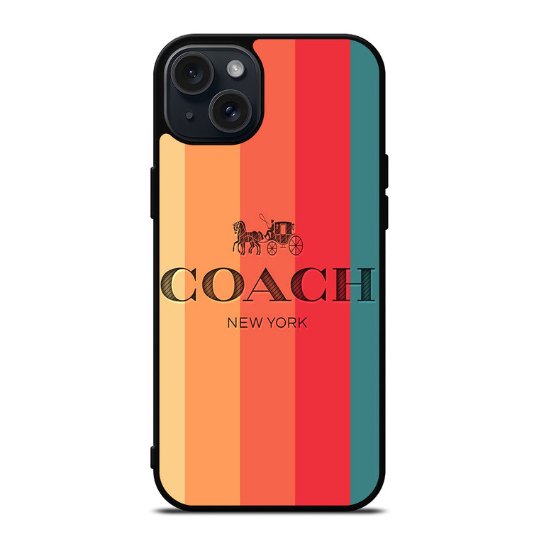 COACH NEW YORK STRIPES 2 iPhone 15 Plus Case Cover