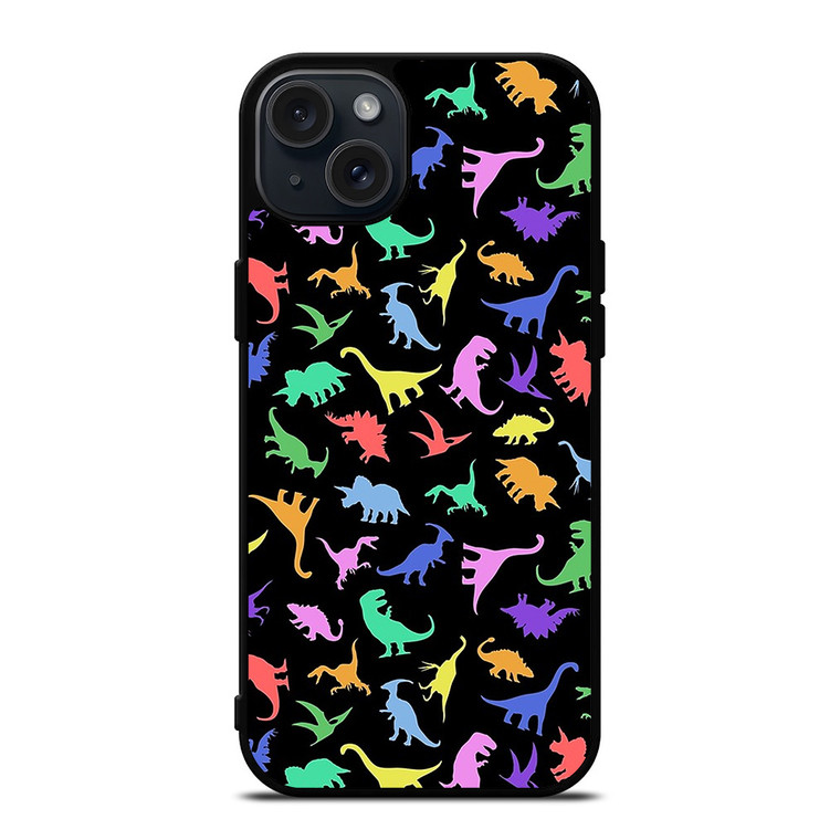 DINOSAUR COLORFUL PATTERN iPhone 15 Plus Case Cover