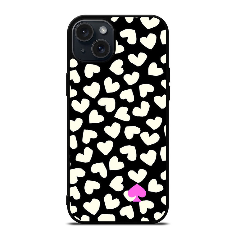 KATE SPADE LOVE HEART POLKADOTS iPhone 15 Plus Case Cover