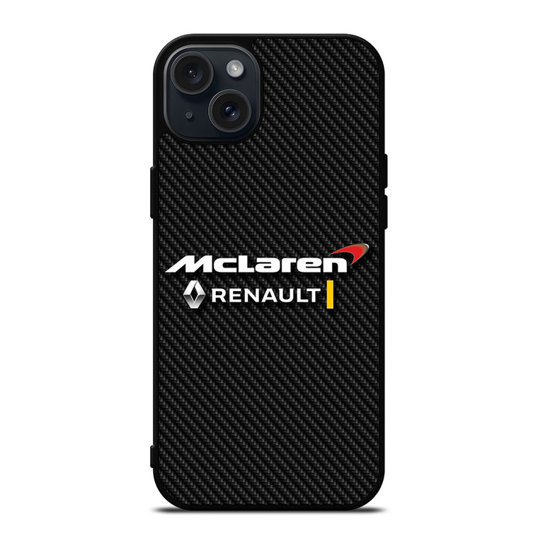 MCLAREN RENAULT LOGO CARBON. iPhone 15 Plus Case Cover