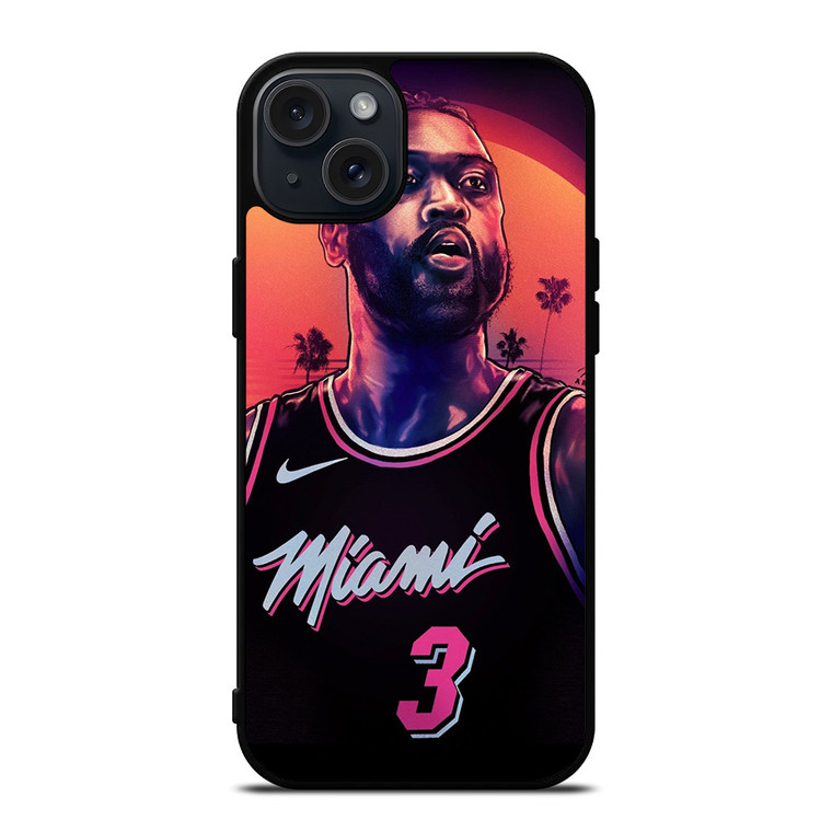 MIAMI HEAT DWYANE WADE 3 NBA iPhone 15 Plus Case Cover
