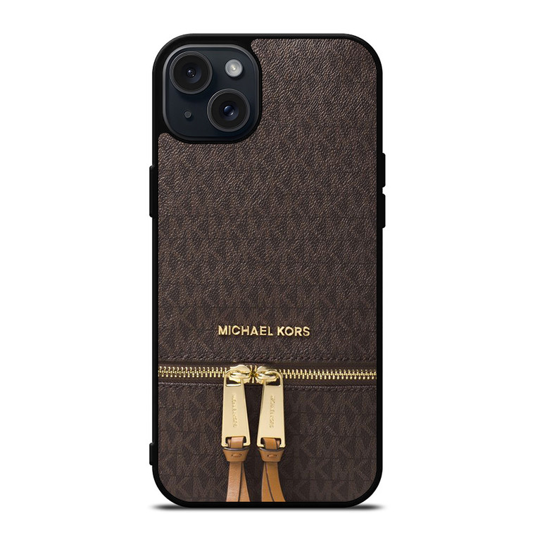 MICHAEL KORS MK LOGO BACKPACK BROWN BAG iPhone 15 Plus Case Cover