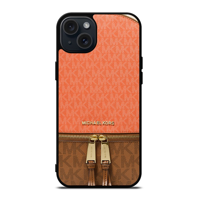 MICHAEL KORS MK LOGO BACKPACK ORANGE BAG iPhone 15 Plus Case Cover